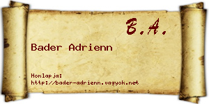 Bader Adrienn névjegykártya